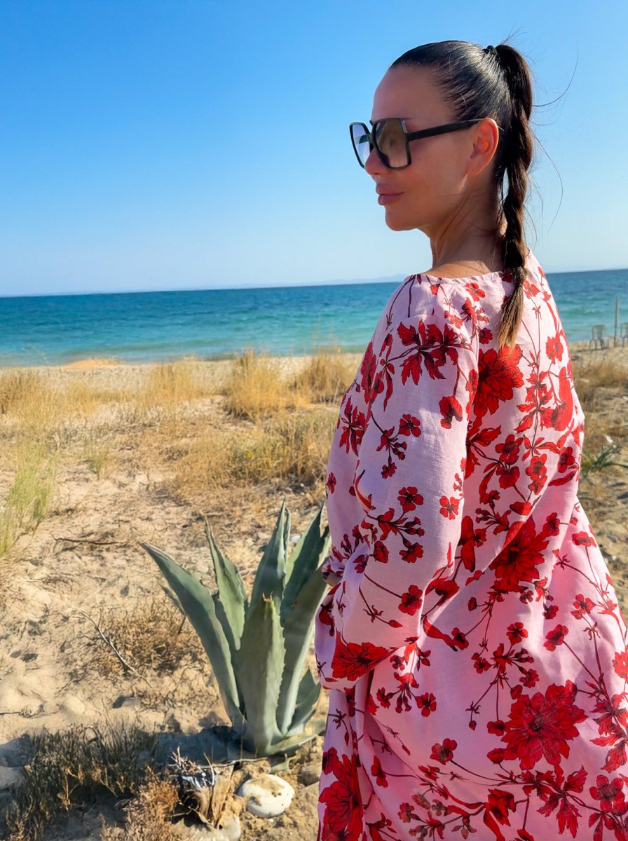 Wide Floral Linen Top JESIKA - EUG Fashion EugFashion 