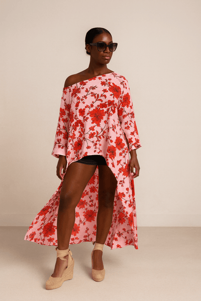 Wide Floral Linen Top JESIKA - EUG Fashion EugFashion 