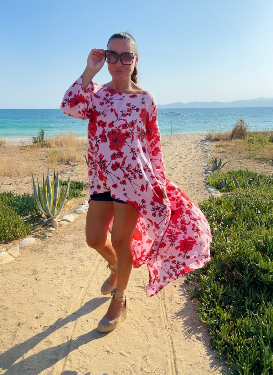 Wide Floral Linen Top JESIKA - EUG Fashion EugFashion 