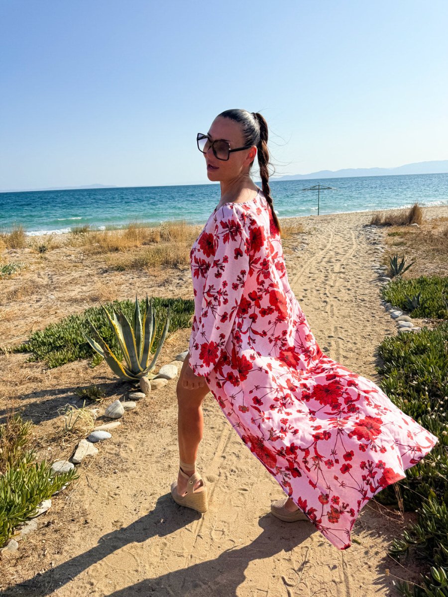 Wide Floral Linen Top JESIKA - EUG Fashion EugFashion 