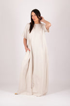 wide linen jumpsuit #natural