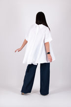 Linen wrap pants nasy #dark-blue