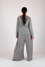 knitted hooded jumpsuit #light-grey