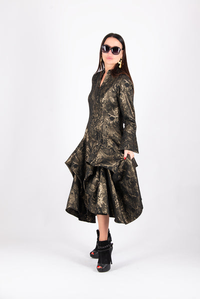 Black Gold Dress Maria EugFashion 