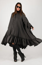 Winter Cashmere Shirt Dress TATIANA - EUG Fashion
