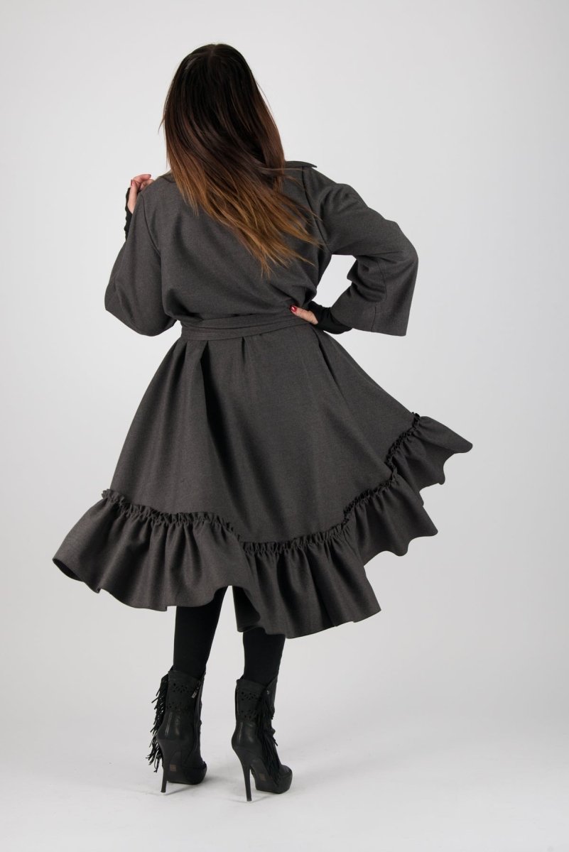 Winter Cashmere Shirt Dress TATIANA - EUG Fashion