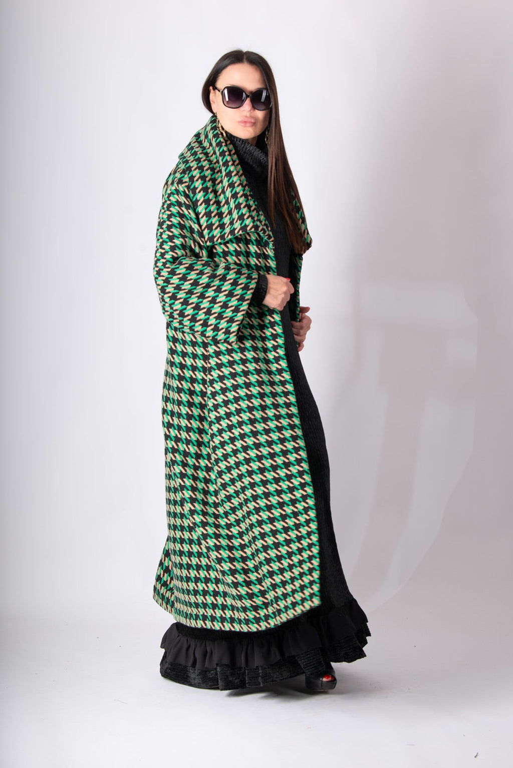Plaid wool winter loose fit coat - Eug fashion