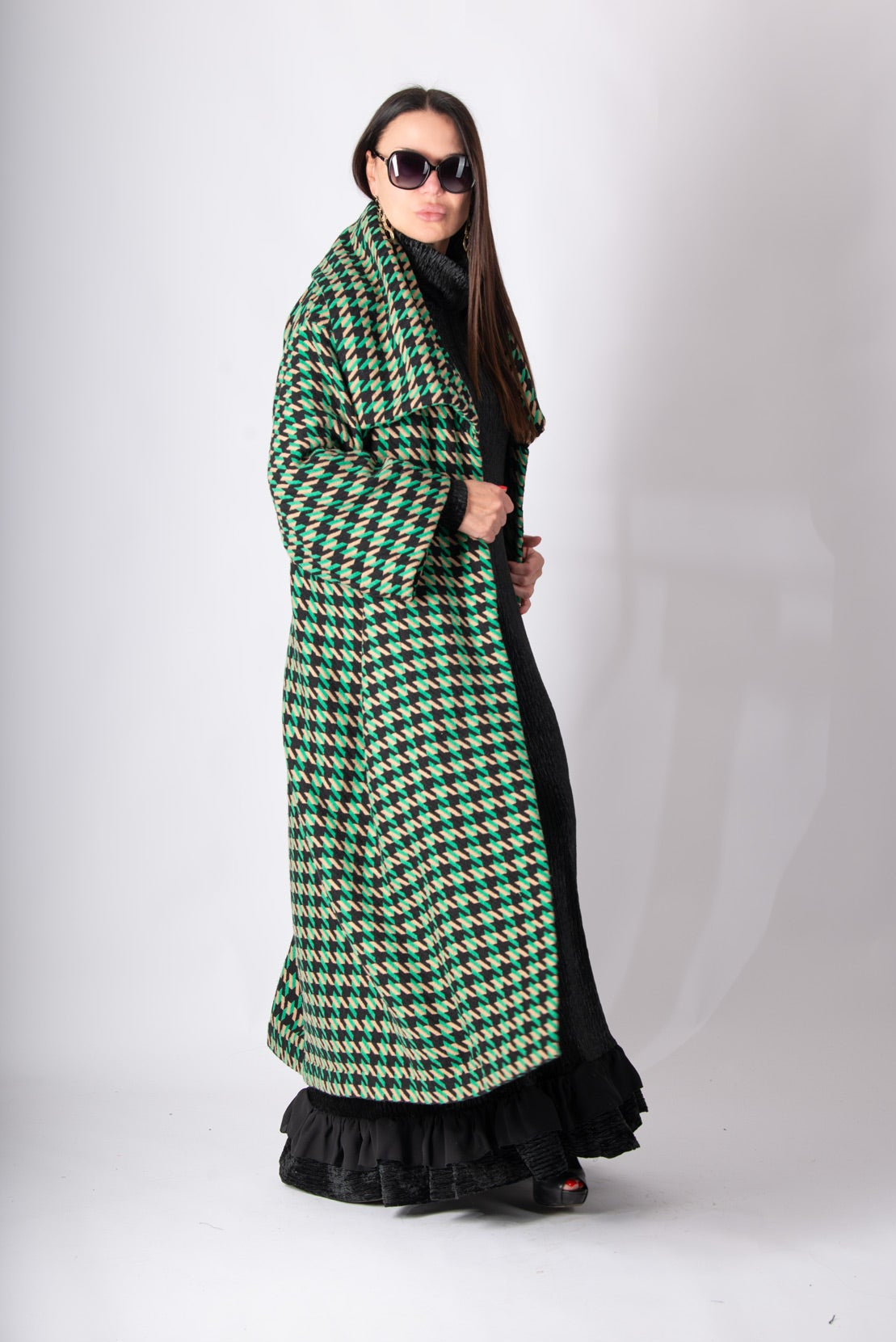 Plaid wool winter loose fit coat - Eug fashion