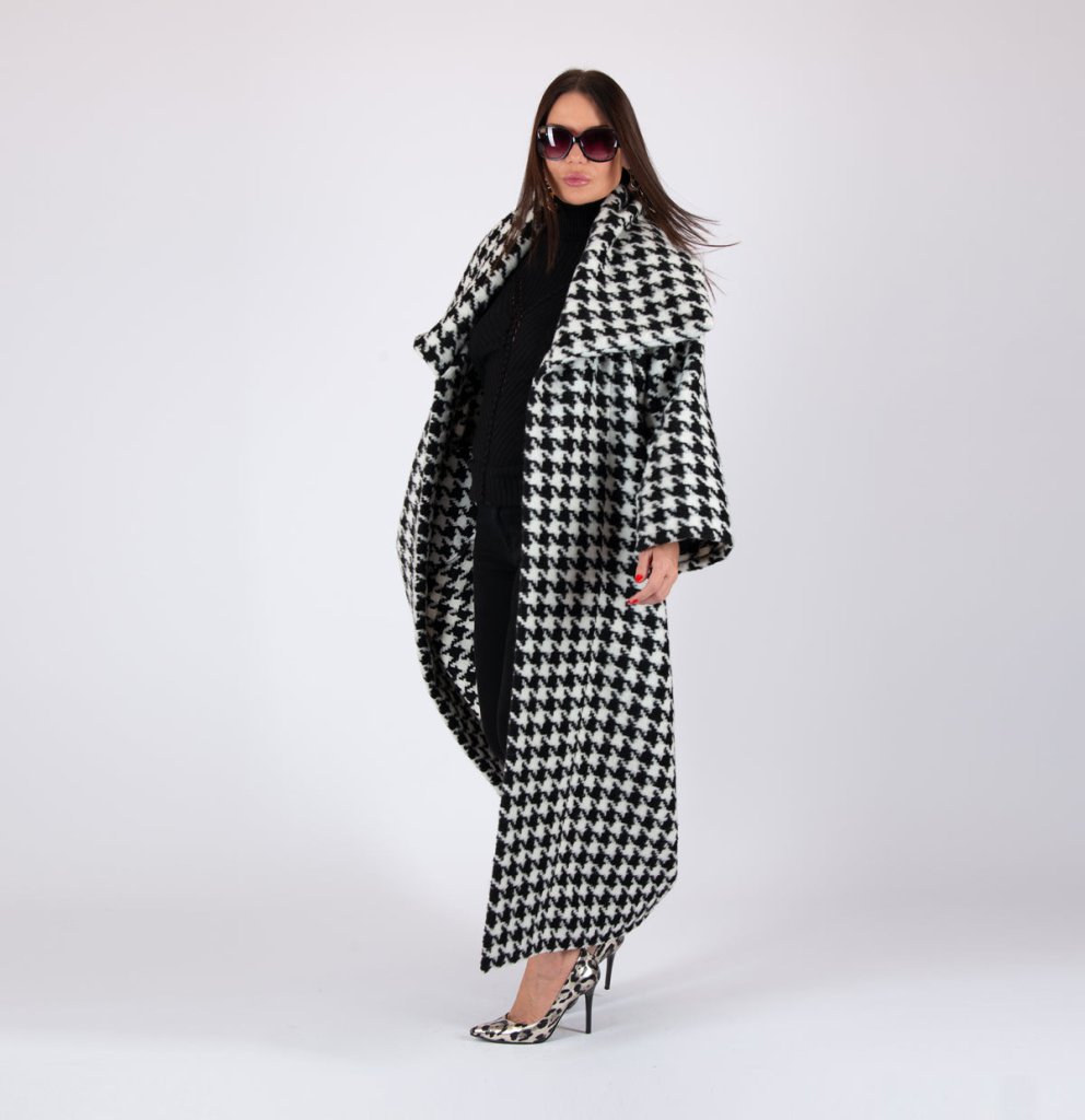 Winter Houndstooth Coat Ofelia - EUG Fashion EugFashion 