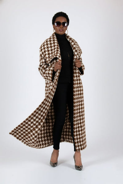 Winter Houndstooth Coat Ofelia - EUG Fashion EugFashion 