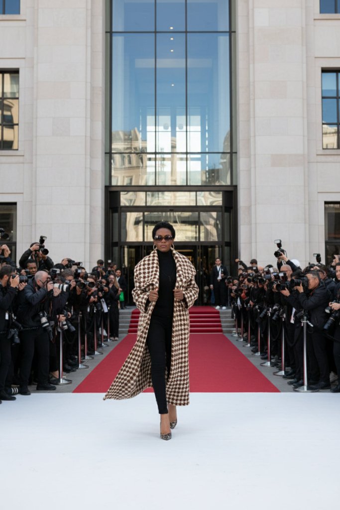 Winter Houndstooth Coat Ofelia - EUG Fashion EugFashion 