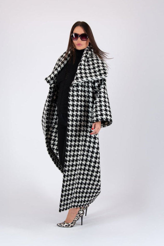 Winter Houndstooth Coat Ofelia - EUG Fashion