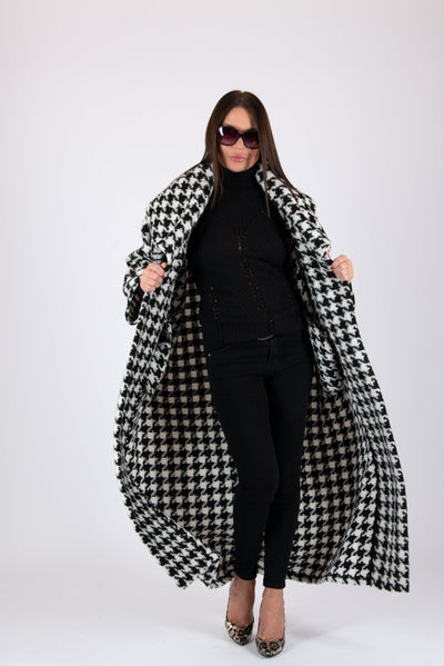 Winter Houndstooth Coat Ofelia - EUG Fashion EugFashion 