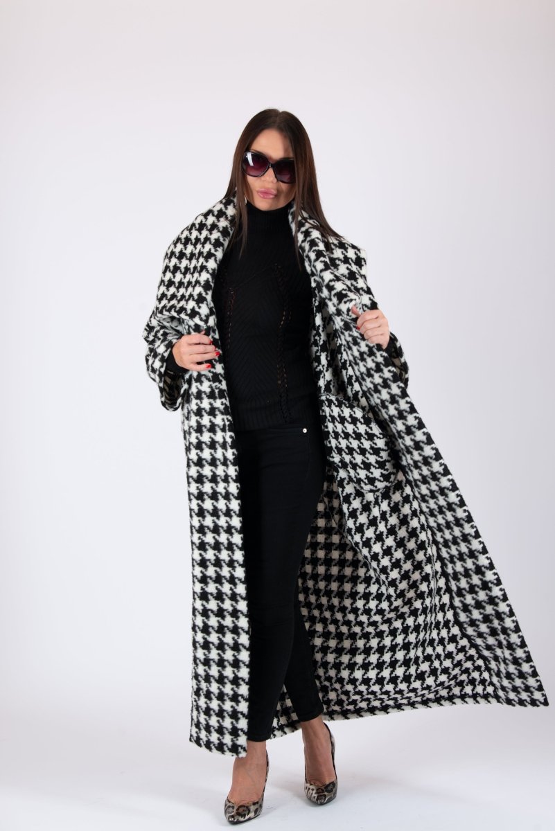 Winter Houndstooth Coat Ofelia - EUG Fashion EugFashion 