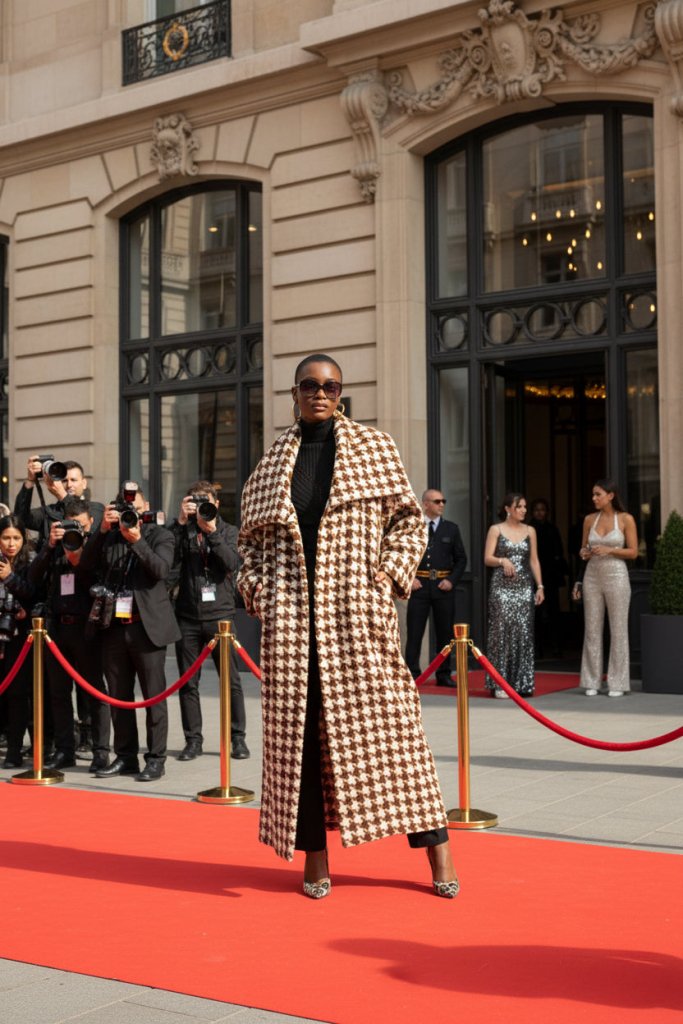 Winter Houndstooth Coat Ofelia - EUG Fashion EugFashion 