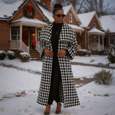 Winter Houndstooth Coat Ofelia - EUG Fashion EugFashion 