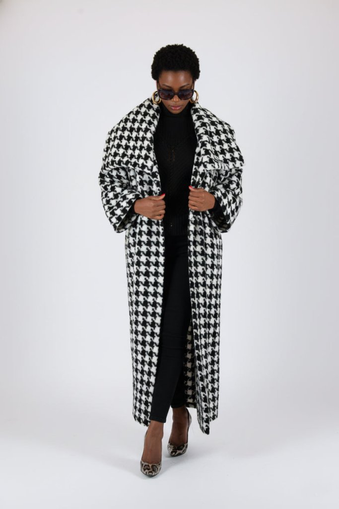 Winter Houndstooth Coat Ofelia - EUG Fashion EugFashion 