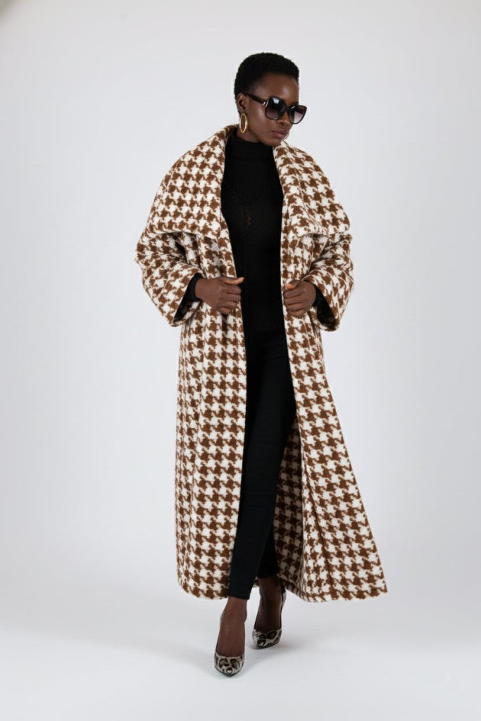 Winter Houndstooth Coat Ofelia - EUG Fashion EugFashion 
