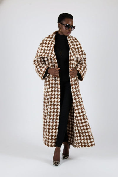 Winter Houndstooth Coat Ofelia - EUG Fashion EugFashion 