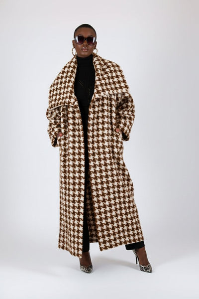 Winter Houndstooth Coat Ofelia - EUG Fashion EugFashion 