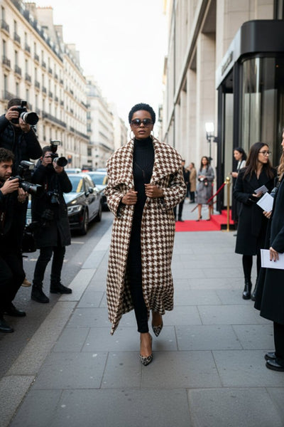 Winter Houndstooth Coat Ofelia - EUG Fashion EugFashion 