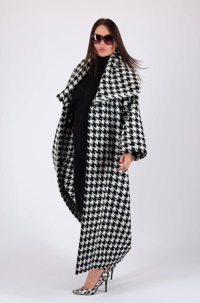 Winter Houndstooth Coat Ofelia - EUG Fashion EugFashion 