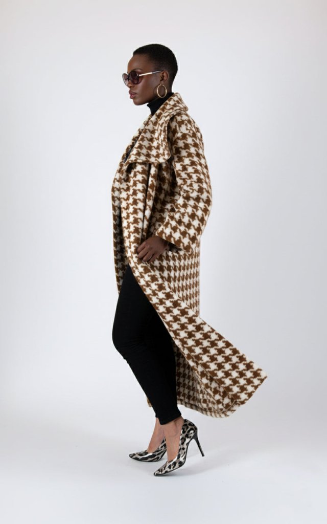 Winter Houndstooth Coat Ofelia - EUG Fashion EugFashion 