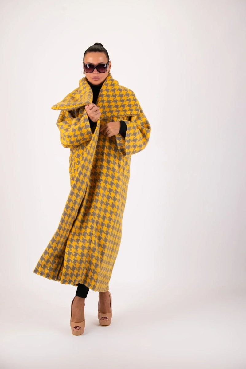 Winter Houndstooth Coat OFELIA BF - EUG Fashion