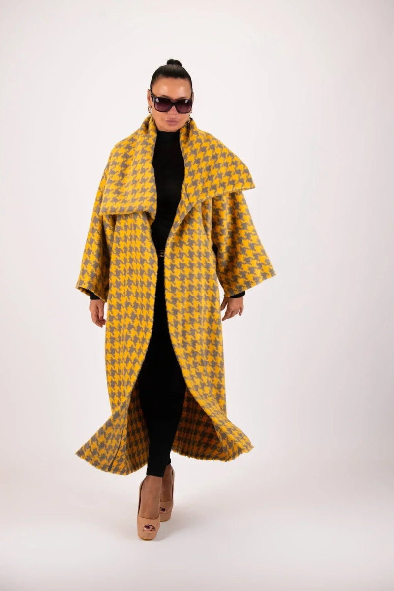 Winter Houndstooth Coat OFELIA BF - EUG Fashion