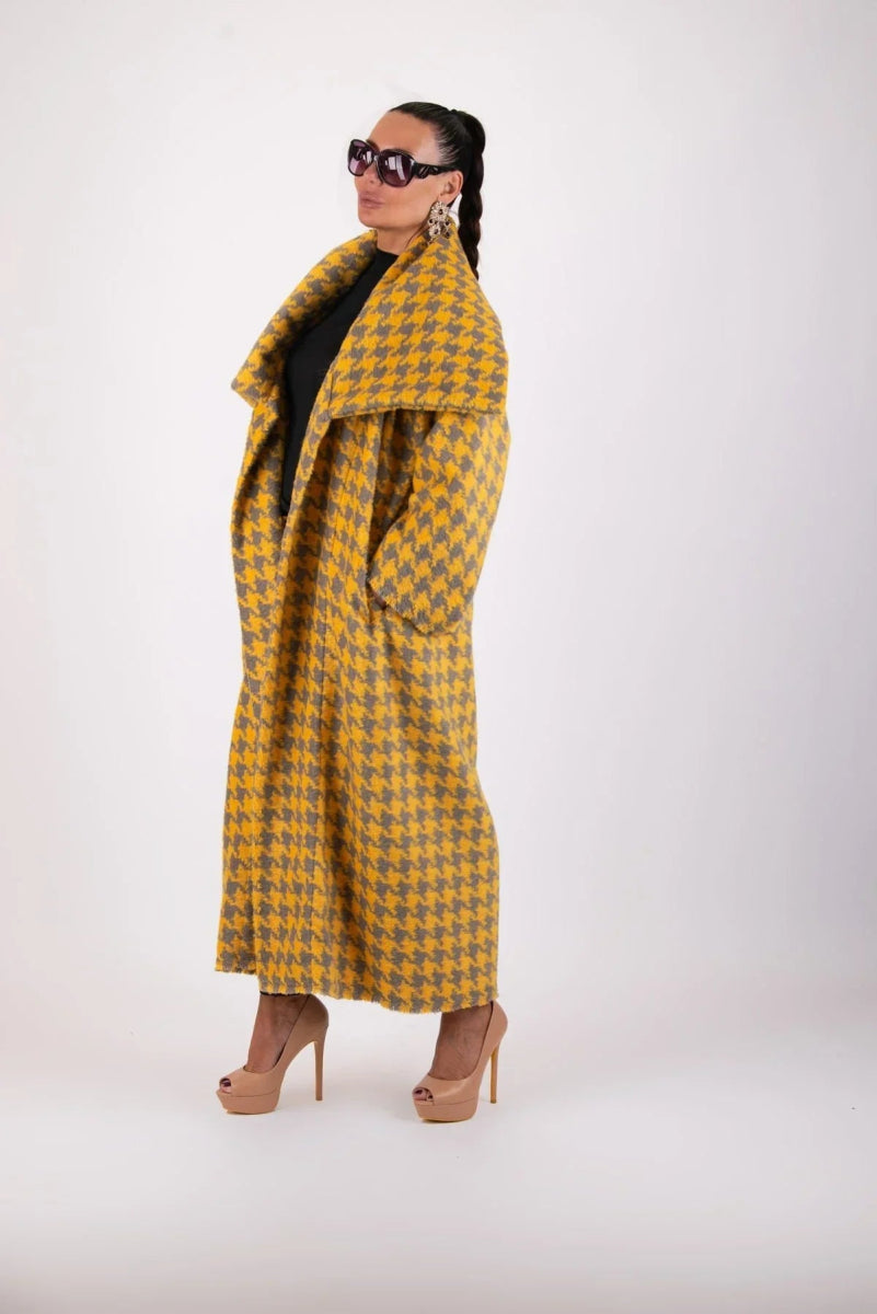 Winter Houndstooth Coat OFELIA BF - EUG Fashion