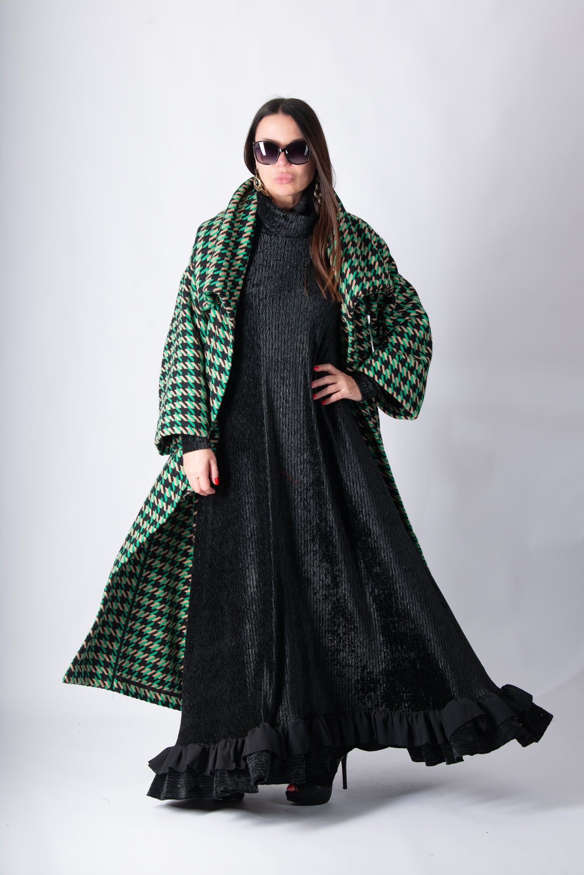 Plaid wool winter loose fit coat - Eug fashion