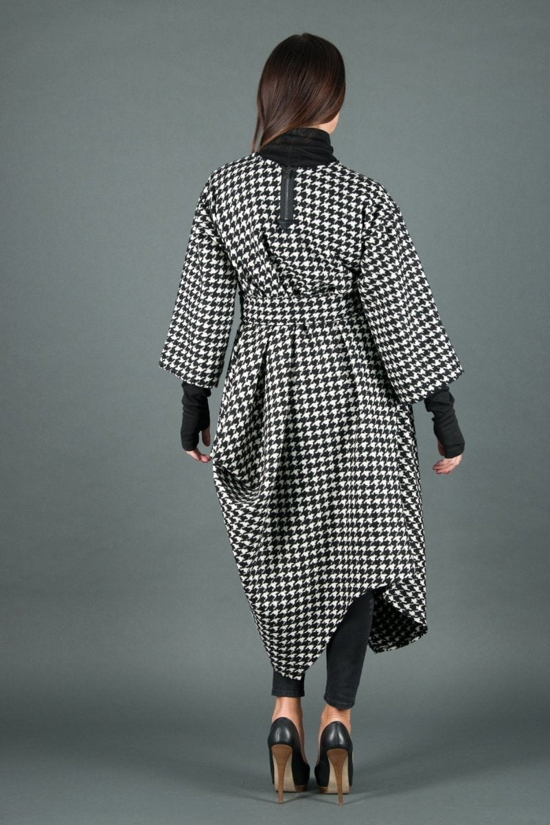 Winter Wool Houndstooth Dress TRACY - EUG Fashion