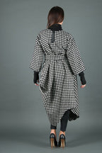 Winter Wool Houndstooth Dress TRACY - EUG Fashion
