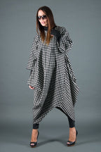 Winter Wool Houndstooth Dress TRACY - EUG Fashion