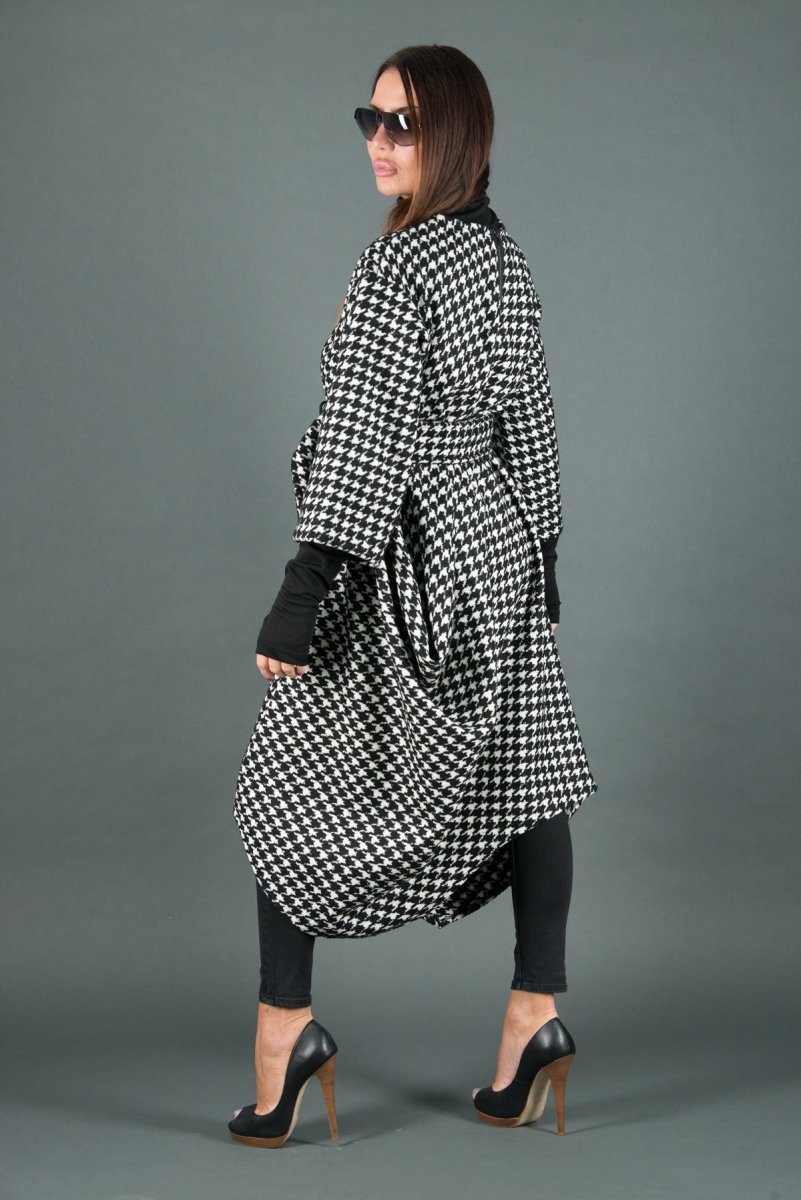 Winter Wool Houndstooth Dress TRACY - EUG Fashion