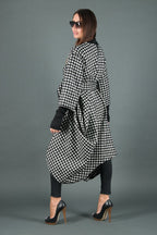 Winter Wool Houndstooth Dress TRACY - EUG Fashion
