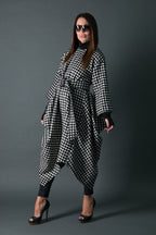Winter Wool Houndstooth Dress TRACY - EUG Fashion