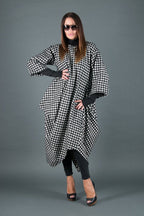 Winter Wool Houndstooth Dress TRACY - EUG Fashion