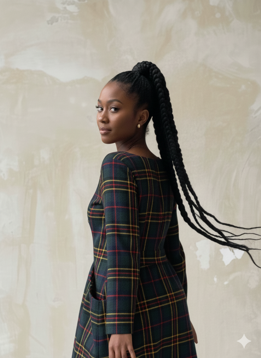 Plaid Winter Dress Casablanca EugFashion 