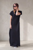 long jersey dress #black