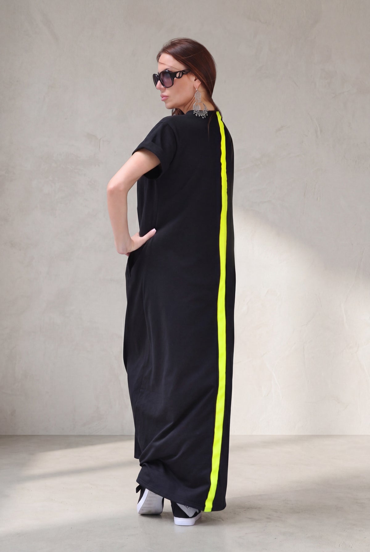long jersey dress #black