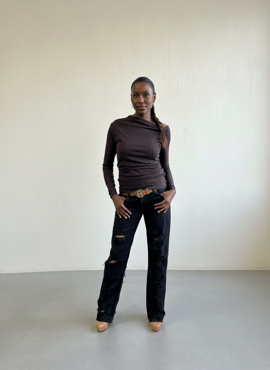 Dark Brown Top SENA EugFashion 