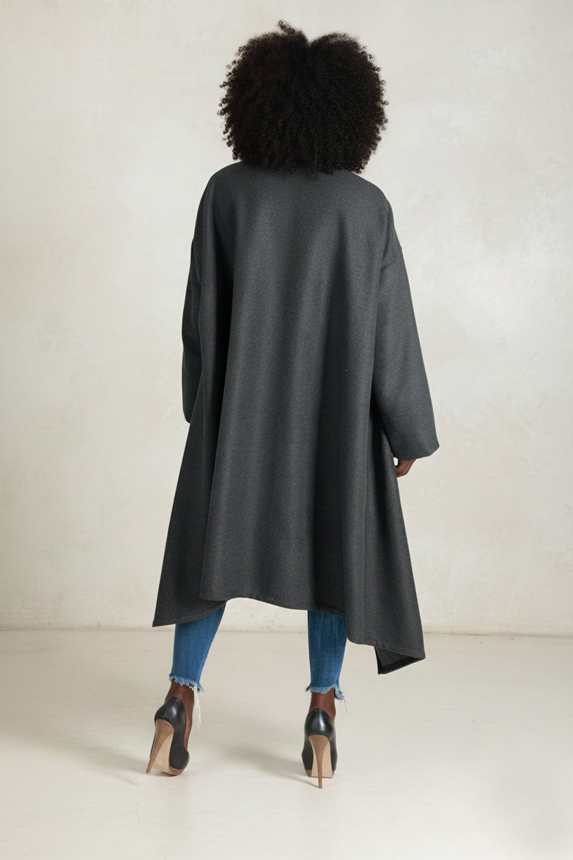 Grey Wool Women Coat FEDERICA EugFashion 
