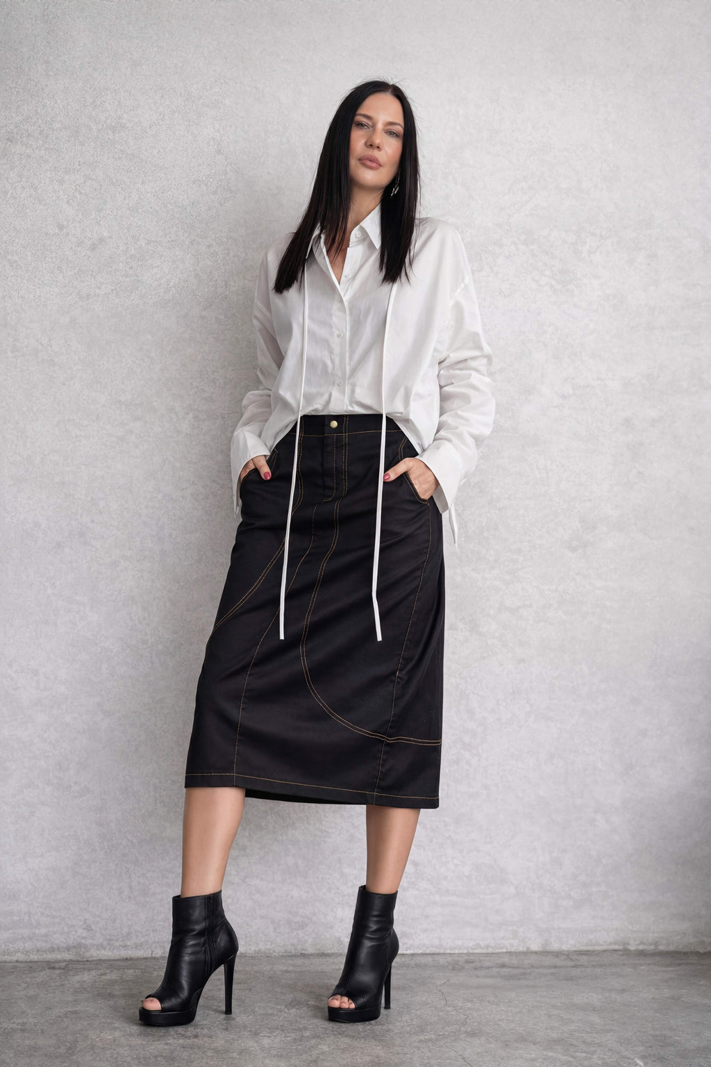 woman denim skirt