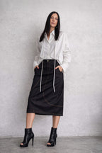 woman denim skirt