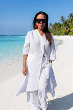white linen elegant top