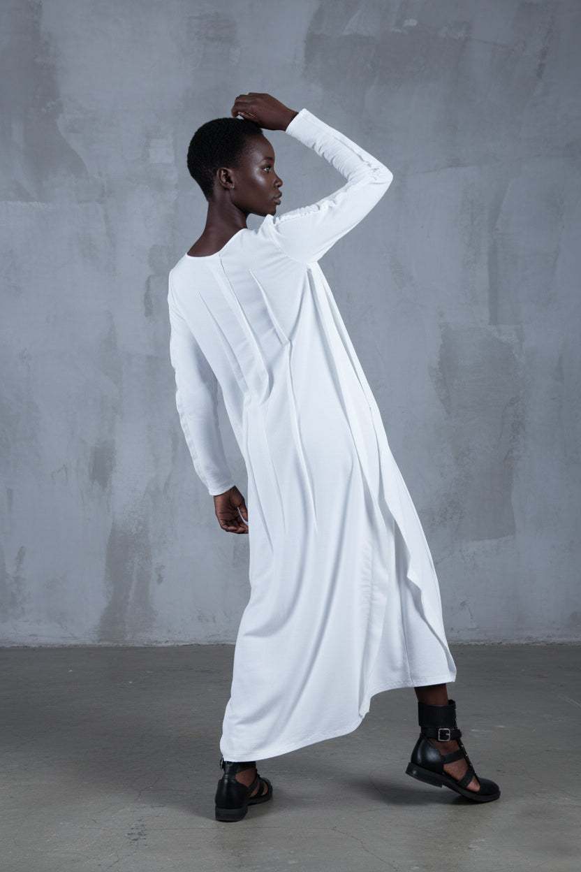White long cotton dress Benita — EUG Fashion #white
