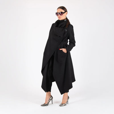 Women Black Coat VICTORIA - EUG Fashion EugFashion 