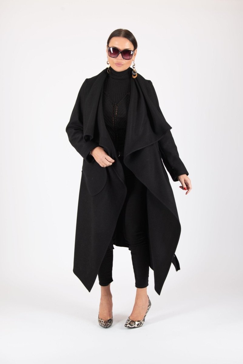 Women Black Coat VICTORIA - EUG Fashion EugFashion 