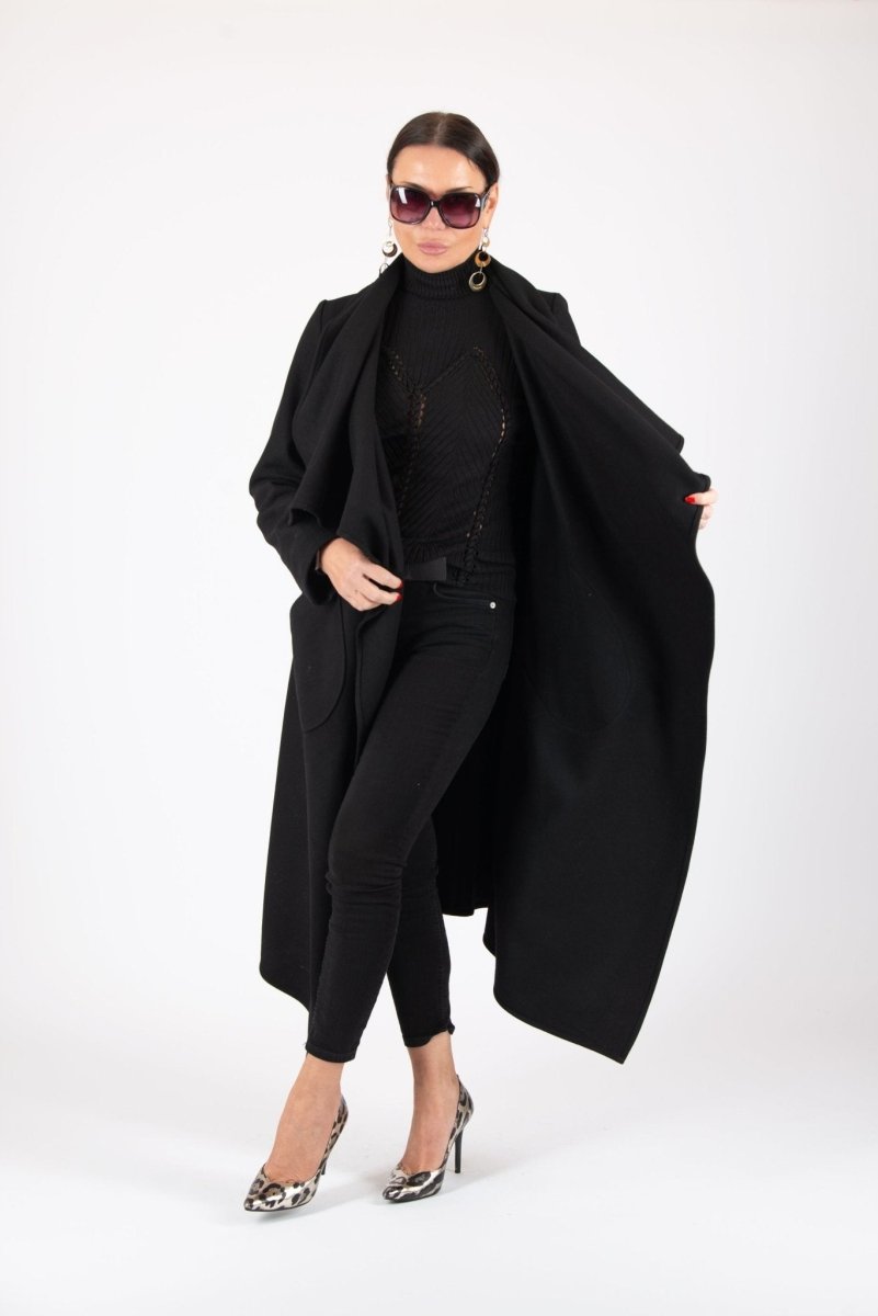 Women Black Coat VICTORIA - EUG Fashion EugFashion 